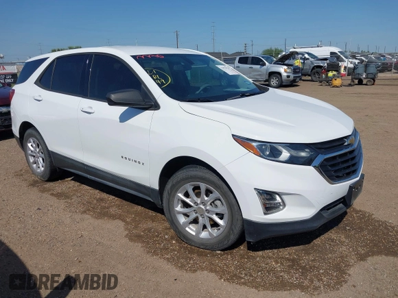 2019 Chevrolet Equinox LS z VIN 3GNAXHEV1KS673532, wystawiony jako IAAI lot #41979930 z przebiegiem 56 978 mil mil oraz . Historia ofert i sprzedaży dostępna na DreamBid. Obrazek 1.