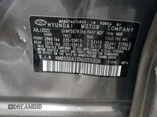 2022 Hyundai Santa Fe Hybrid Limited with VIN KM8S5DA15NU055208, listed as a Copart auction lot 82713493 with 21,041 mi miles. Bid and sale history available at carsss.com. Image 15.