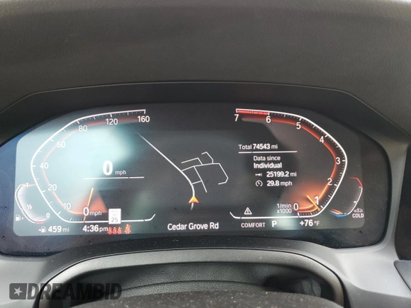 2020 BMW 3 Series 330i xDrive with VIN 3MW5R7J01L8B10663, listed as a Copart auction lot 56383485 with 74,543 mi miles and Salvage title. Bid and sale history available at DreamBid. Image 9.