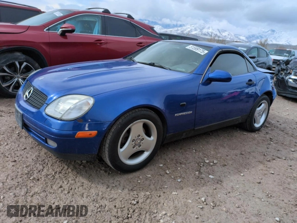 1998 Mercedes-Benz SLK-Class with VIN WDBKK47F9WF069844, listed as a Copart auction lot 51599175 with 109,098 mi miles and Salvage Title. Bid and sale history available at carsss.com. Image 1.