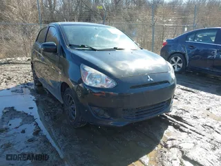 2015 Mitsubishi Mirage DE with VIN ML32A3HJ8FH010213, listed as a IAAI auction lot 41662395 with 116,048 mi miles. Bid and sale history available at carsss.com. Image 1.