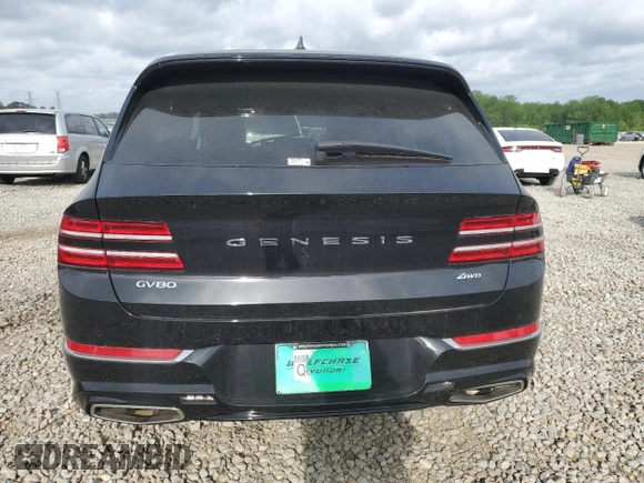 2024 Genesis GV80 with VIN KMUHBDSB4RU181528, listed as a Copart auction lot 53854995 with 1,798 mi miles and Salvage Title. Bid and sale history available at DreamBid. Image 6.