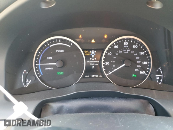2015 Lexus ES 300h with VIN JTHBW1GG1F2083403, listed as a Copart auction lot 62419385 with 126,908 mi miles and Salvage title. Bid and sale history available at DreamBid. Image 9.