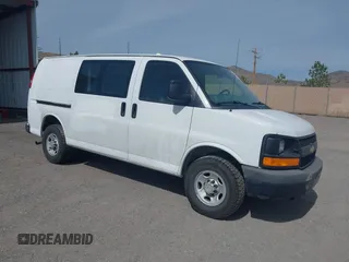2012 Chevrolet Express Cargo Van with VIN 1GCWGFCA3C1193871, listed as a IAAI auction lot 42098096 with 227,331 mi miles. Bid and sale history available at carsss.com. Image 1.
