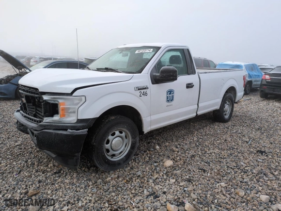 2019 Ford F-150 XL with VIN 1FTMF1CB9KKF27822, listed as a Copart auction lot 82123714 with 103,959 mi miles and Salvage Title. Bid and sale history available at carsss.com. Image 1.