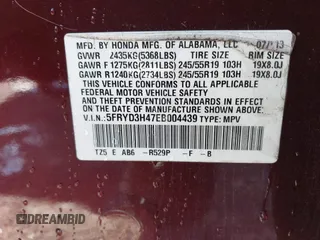 2014 Acura MDX Technology with VIN 5FRYD3H47EB004439, listed as a IAAI auction lot 41738172 with 169,946 mi miles and . Bid and sale history available at DreamBid. Image 9.
