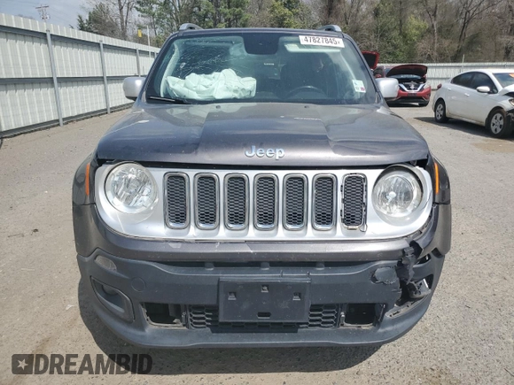 2018 Jeep Renegade Limited z VIN ZACCJADB4JPH26192, wystawiony jako Copart lot #47827845 z przebiegiem 78 035 mil mil oraz Szkoda całkowita • Salvage title. Historia ofert i sprzedaży dostępna na DreamBid. Obrazek 5.