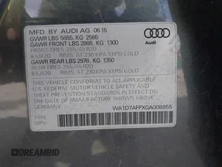 2016 Audi Q5 Premium Plus z VIN WA1D7AFPXGA008855, wystawiony jako IAAI lot #41957649 z przebiegiem 17 337 mil mil oraz . Historia ofert i sprzedaży dostępna na DreamBid. Obrazek 9.