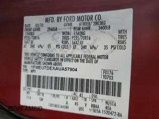 2010 Ford Explorer XLT with VIN 1FMEU7DEXAUA57904, listed as a Copart auction lot 88169415 with 133,033 mi miles and Salvage Title. Bid and sale history available at carsss.com. Image 12.