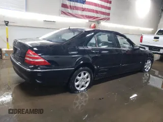 2002 Mercedes-Benz S-Class 5.0L with VIN WDBNG75J22A291981, listed as a Copart auction lot 83035044 with 0 mi miles and Salvage Title. Bid and sale history available at carsss.com. Image 3.
