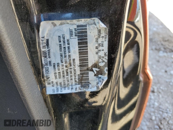 1999 Ford Mustang GT with VIN 1FAFP42X2XF143598, listed as a Copart auction lot 46686625 with Not provided miles and Salvage title. Bid and sale history available at DreamBid. Image 12.