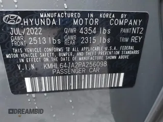2023 Hyundai Sonata SEL z VIN KMHL64JA2PA256098, wystawiony jako IAAI lot #41846406 z przebiegiem 17 297 mil mil oraz . Historia ofert i sprzedaży dostępna na DreamBid. Obrazek 9.