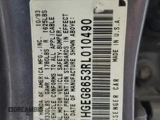 1994 Honda Civic z VIN 1HGEG8653RL010490, wystawiony jako Copart lot #58550575 z przebiegiem 207 716 mil mil oraz Szkody całkowita. Historia ofert i sprzedaży dostępna na DreamBid. Obrazek 12.