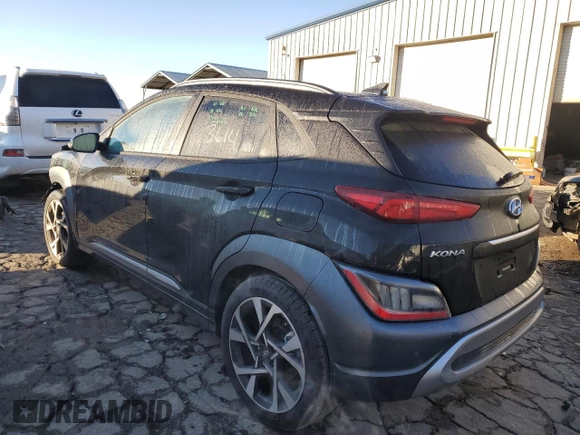 2022 Hyundai Kona Limited with VIN KM8K53A31NU926553, listed as a Copart auction lot 65083962 with 3,614 mi miles. Bid and sale history available at carsss.com. Image 3.