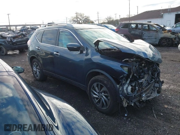 2014 Nissan Rogue SL with VIN 5N1AT2MV1EC849200, listed as a IAAI auction lot 41928886 with 153,467 mi miles. Bid and sale history available at carsss.com. Image 1.