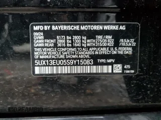 2025 BMW X5 sDrive40i with VIN 5UX13EU05S9Y15083, listed as a Copart auction lot 81533604 with 0 mi miles and Salvage Title. Bid and sale history available at carsss.com. Image 12.