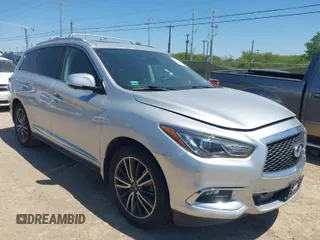 2019 Infiniti QX60 LUXE with VIN 5N1DL0MN7KC565888, listed as a IAAI auction lot 41983761 with 116,335 mi miles. Bid and sale history available at carsss.com. Image 1.