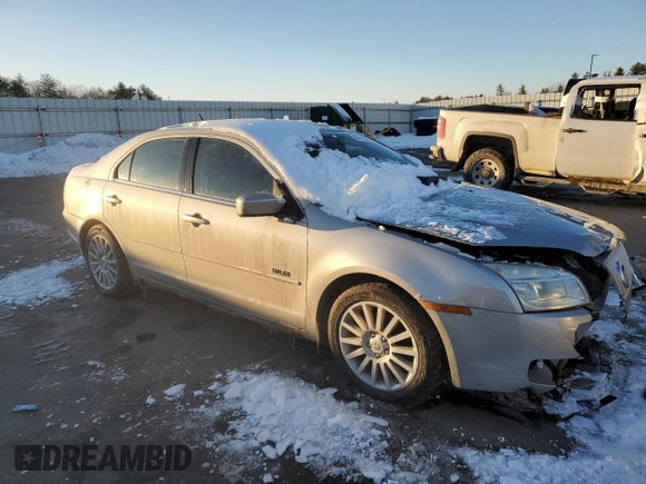 2008 Mercury Milan Premier with VIN 3MEHM02128R616953, listed as a Copart auction lot 44748375 with 104,739 mi miles and Salvage Title. Bid and sale history available at carsss.com. Image 4.