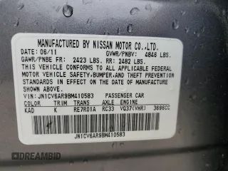2011 Infiniti G37 x Sport Appearance Edition with VIN JN1CV6AR9BM410583, listed as a Copart auction lot 48680125 with Not Provided miles and Salvage Title. Bid and sale history available at DreamBid. Image 12.