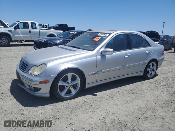 2005 Mercedes-Benz C 230 Kompressor with VIN WDBRF40JX5F617026, listed as a Copart auction lot 57532675 with 229,853 mi miles and Clean title. Bid and sale history available at DreamBid. Image 1.
