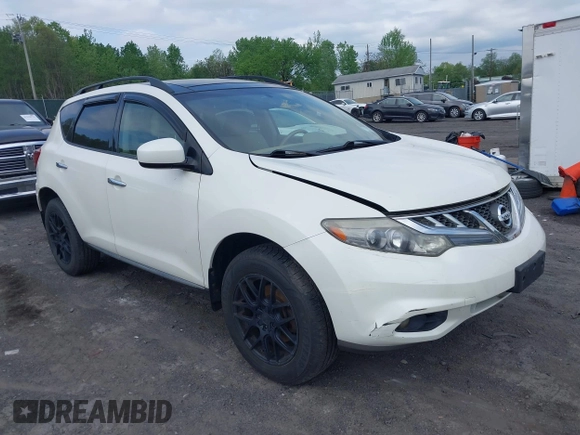 2012 Nissan Murano SV with VIN JN8AZ1MW2CW203024, listed as a IAAI auction lot 42235788 with 164,261 mi miles and . Bid and sale history available at carsss.com. Image 1.