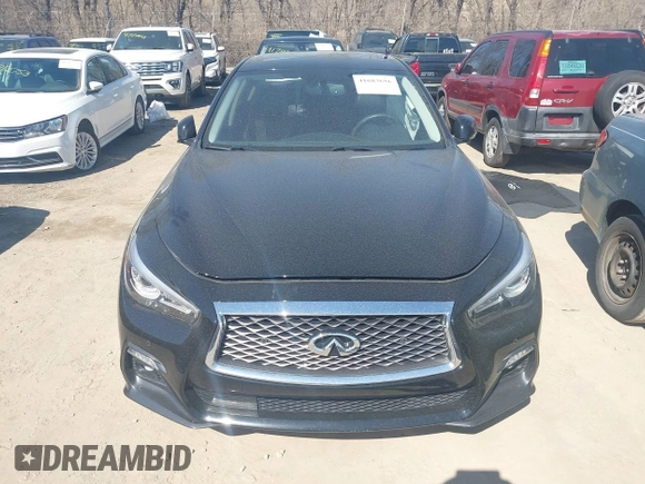 2019 Infiniti Q50 3.0t LUXE with VIN JN1EV7AR6KM591124, listed as a IAAI auction lot 41683686 with 66,529 mi miles. Bid and sale history available at carsss.com. Image 12.