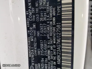 2021 Hyundai Kona Electric SEL with VIN KM8K23AG7MU127581, listed as a Copart auction lot 61261253 with 16,912 mi miles. Bid and sale history available at carsss.com. Image 10.