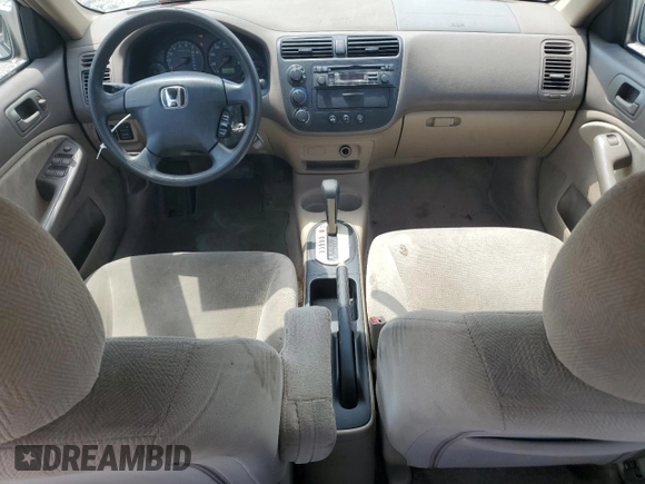 2001 Honda Civic EX with VIN 2HGES26741H562627, listed as a Copart auction lot 66647894 with 179,262 mi miles and Clean Title. Bid and sale history available at DreamBid. Image 8.