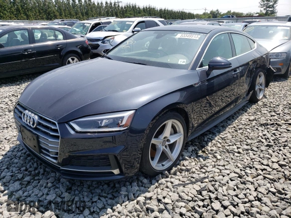 2018 Audi A5 Sportback Premium Plus with VIN WAUENCF54JA100459, listed as a Copart auction lot 53349513 with 48,719 mi miles. Bid and sale history available at carsss.com. Image 1.