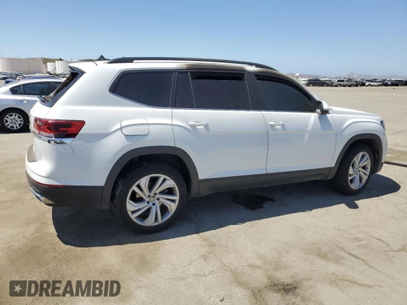 2021 Volkswagen Atlas SE z VIN 1V2WR2CA3MC581108, wystawiony jako Copart lot #55703125 z przebiegiem 76 194 mil mil oraz Szkoda całkowita • Salvage title. Historia ofert i sprzedaży dostępna na DreamBid. Obrazek 3.
