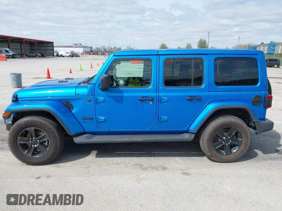 2023 Jeep Wrangler Sahara with VIN 1C4HJXEG4PW584800, listed as a IAAI auction lot 41908392 with 22,108 mi miles and . Bid and sale history available at DreamBid. Image 14.