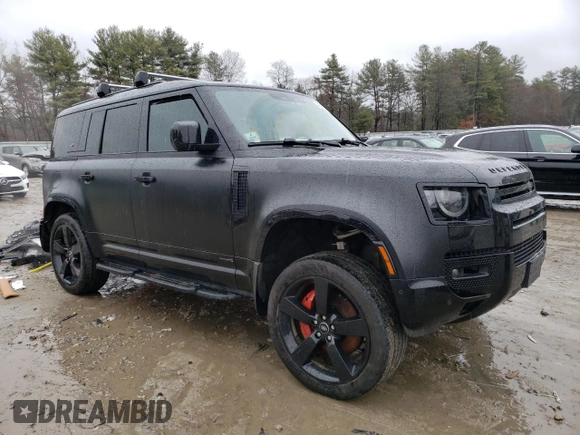 2023 Land Rover Defender X with VIN SALEXEEU8P2111784, listed as a Copart auction lot 49658795 with 25,844 mi miles and Salvage title. Bid and sale history available at DreamBid. Image 4.