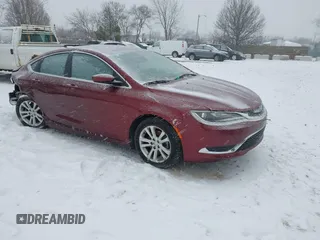 2015 Chrysler 200 Limited with VIN 1C3CCCAB9FN611778, listed as a IAAI auction lot 41288581 with 89,884 mi miles. Bid and sale history available at carsss.com. Image 1.