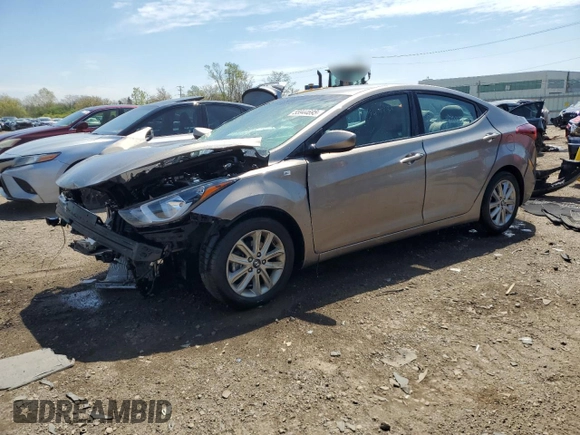 2015 Hyundai Elantra SE z VIN 5NPDH4AE2FH573974, wystawiony jako Copart lot #55944695 z przebiegiem Nie podano mil oraz Szkoda całkowita • Salvage title. Historia ofert i sprzedaży dostępna na DreamBid. Obrazek 1.