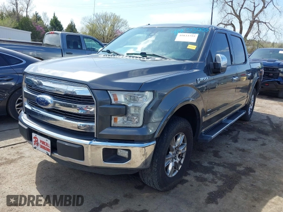 2015 Ford F-150 XL with VIN 1FTEW1CGXFFA33502, listed as a IAAI auction lot 41833755 with 128,475 mi miles. Bid and sale history available at carsss.com. Image 2.