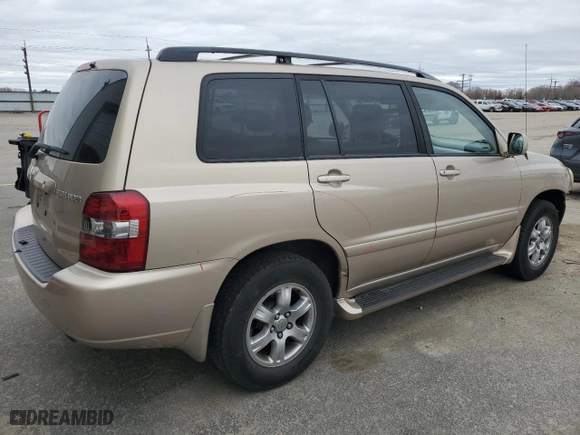 2004 Toyota Highlander with VIN JTEEP21AX40037479, listed as a Copart auction lot 50090735 with 186,707 mi miles and Salvage Title. Bid and sale history available at carsss.com. Image 3.