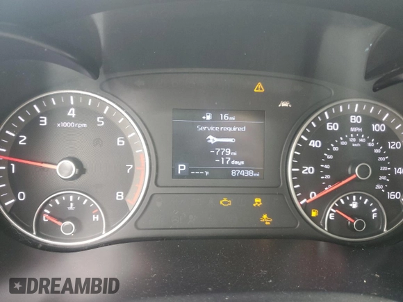 2019 Kia Optima LX with VIN 5XXGT4L34KG305263, listed as a Copart auction lot 52525685 with 87,438 mi miles and Salvage Title. Bid and sale history available at carsss.com. Image 9.