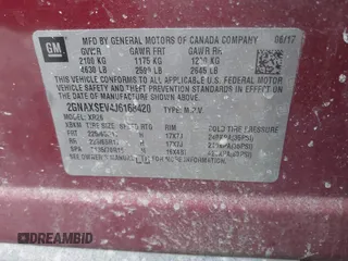 2018 Chevrolet Equinox LT with VIN 2GNAXSEV4J6168420, listed as a IAAI auction lot 41935793 with 136,791 mi miles and . Bid and sale history available at carsss.com. Image 9.