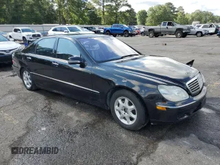 2002 Mercedes-Benz S 500 with VIN WDBNG75J92A289239, listed as a Copart auction lot 59052135 with Not provided miles and Salvage title. Bid and sale history available at DreamBid. Image 4.