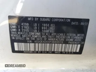 2023 Subaru Impreza Premium with VIN 4S3GKAD6XP3600515, listed as a Copart auction lot 43588575 with 5,059 mi miles and Salvage title. Bid and sale history available at DreamBid. Image 12.