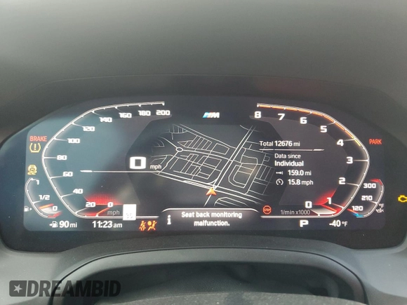 2022 BMW M4 Competition xDrive with VIN WBS43AZ01NCK23924, listed as a Copart auction lot 70023244 with 12,676 mi miles and Salvage Title. Bid and sale history available at carsss.com. Image 9.