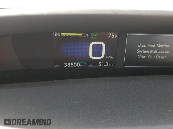 2020 Toyota Prius LE with VIN JTDL9RFU0L3019099, listed as a Copart auction lot 48380615 with 38,600 mi miles and Salvage Title. Bid and sale history available at DreamBid. Image 9.