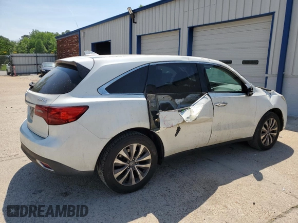 2015 Acura MDX Technology with VIN 5FRYD3H48FB004581, listed as a Copart auction lot 55024755 with 103,556 mi miles and Salvage title. Bid and sale history available at DreamBid. Image 3.