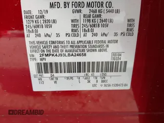 2020 Ford Edge SEL z VIN 2FMPK4J93LBA24658, wystawiony jako IAAI lot #41930062 z przebiegiem 79 235 mil mil oraz . Historia ofert i sprzedaży dostępna na DreamBid. Obrazek 9.