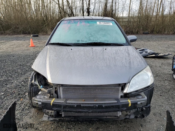 2004 Honda Civic EX with VIN 2HGES26844H564522, listed as a Copart auction lot 48736005 with 179,705 mi miles and Salvage Title. Bid and sale history available at carsss.com. Image 5.