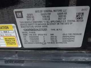 2017 GMC Acadia Limited z VIN 1GKKRSKD2HJ275261, wystawiony jako IAAI lot #41534310 z przebiegiem 122 778 mil mil oraz . Historia ofert i sprzedaży dostępna na DreamBid. Obrazek 9.
