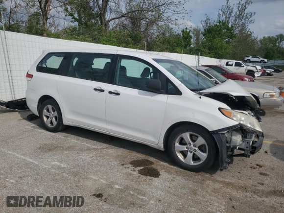 2012 Toyota Sienna with VIN 5TDZK3DC6CS244891, listed as a Copart auction lot 54442055 with 137,680 mi miles and Salvage title. Bid and sale history available at DreamBid. Image 4.