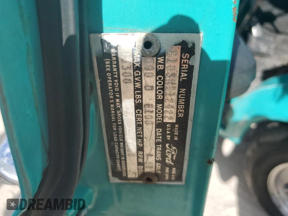 1961 Ford Econoline Cargo with VIN E10SH112422, listed as a Copart auction lot 74244524 with 69 mi miles and Salvage Title. Bid and sale history available at DreamBid. Image 14.