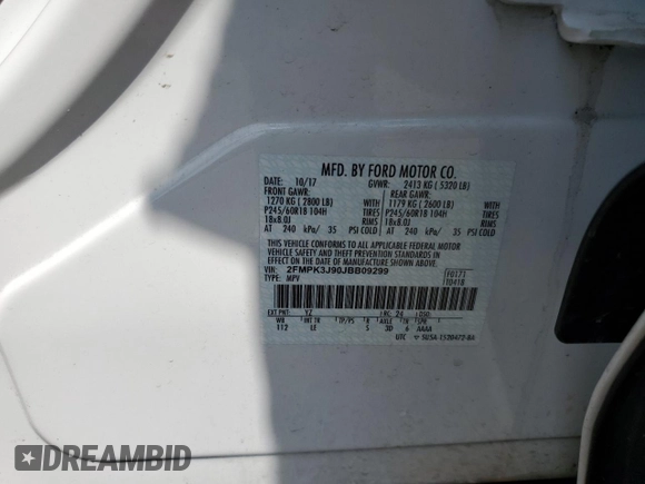 2018 Ford Edge SEL with VIN 2FMPK3J90JBB09299, listed as a Copart auction lot 51506465 with 71,872 mi miles and Salvage Title. Bid and sale history available at carsss.com. Image 13.