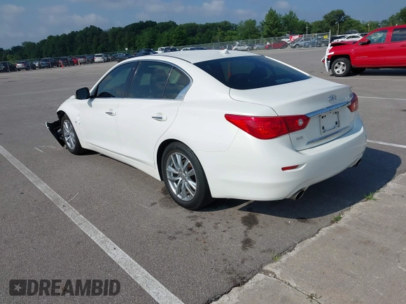 2014 Infiniti Q50 Sport with VIN JN1BV7AR4EM698230, listed as a IAAI auction lot 42664588 with 129,411 mi miles and . Bid and sale history available at DreamBid. Image 3.
